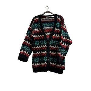 Knit Knit Vintage 80's Mohair Blend Oversized Grandpa Cardigan Sz Large